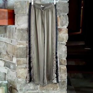 Satin wide leg pants in small